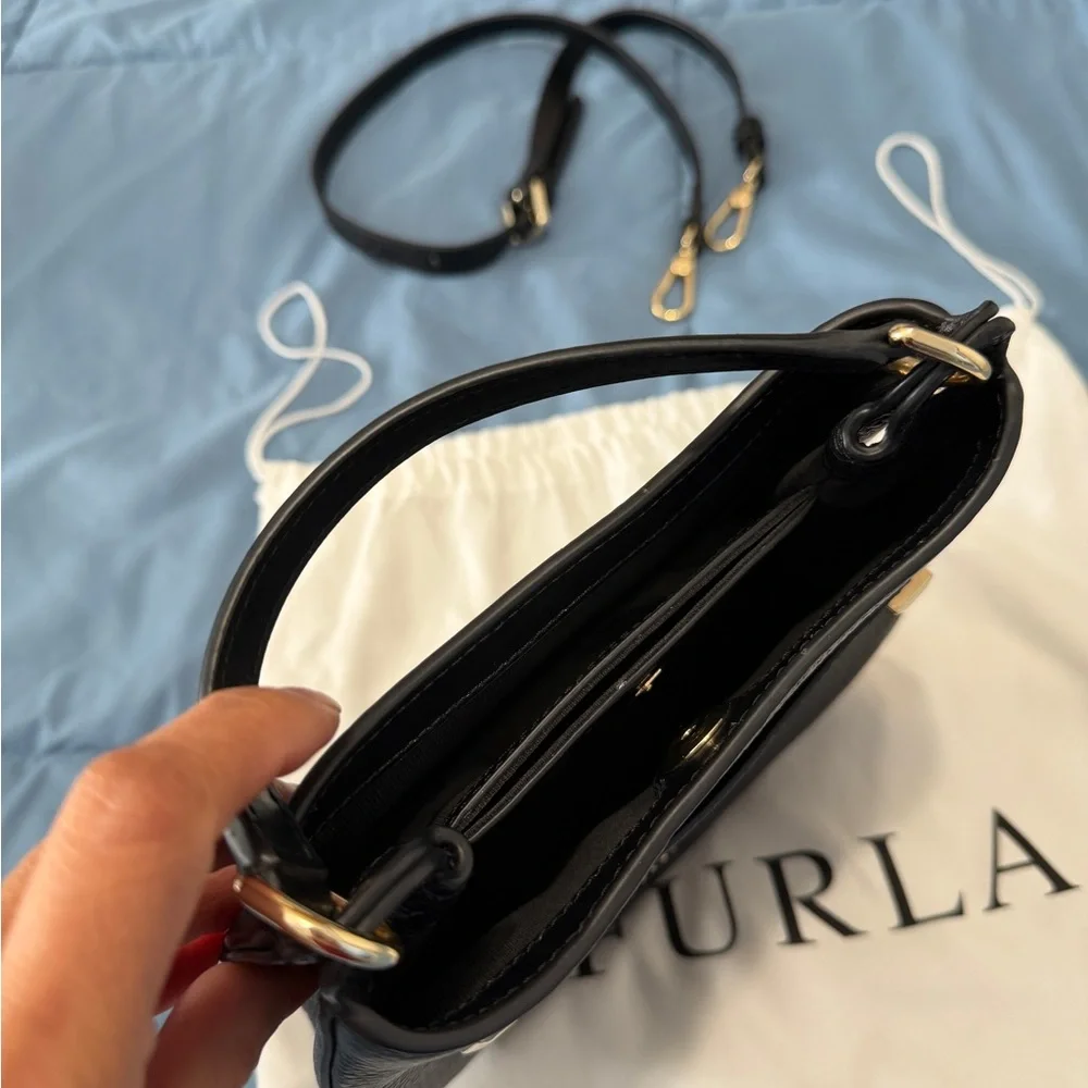 Furla Black Crossbody Bag with silver hardware - Picture 4 of 7